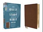 Niv, Quest Study Bible, Large Print, Leathersoft, Brown, Comfort Print