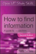 How to Find Information: a Guide for Researchers