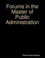 Forums in the Master of Public Administration