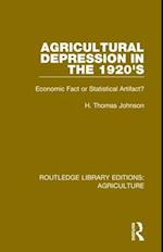 Agricultural Depression in the 1920’s