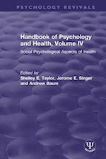 Handbook of Psychology and Health, Volume IV