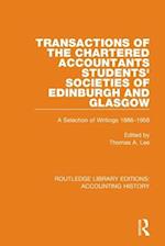 Transactions of the Chartered Accountants Students' Societies of Edinburgh and Glasgow