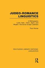 Judeo-Romance Linguistics (RLE Linguistics E: Indo-European Linguistics)