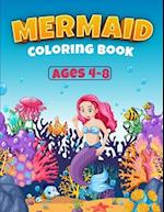 Mermaid Coloring Book Ages 4-8