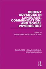 Recent Advances in Language, Communication, and Social Psychology