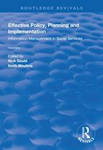 Effective Policy, Planning and Implementation