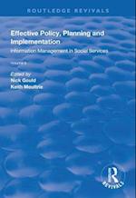 Effective Policy, Planning and Implementation