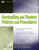 Accounting and Finance Policies and Procedures, (with URL)