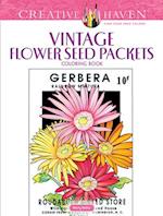 Creative Haven Vintage Flower Seed Packets Coloring Book