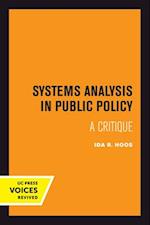 Systems Analysis in Public Policy