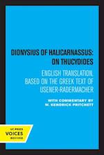 Dionysius of Halicarnassus: On Thucydides