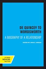 De Quincey to Wordsworth