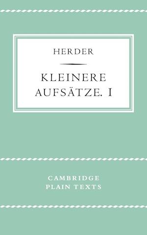 Kleinere Aufsatze I