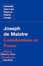 Maistre: Considerations on France