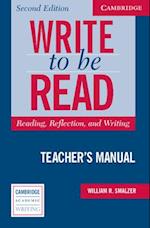 Write to be Read Teacher's Manual