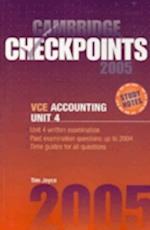 Cambridge Checkpoints Vce Accounting Unit 4 2005