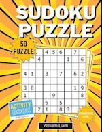 Intermediate level sudoku puzzle for adults | 50 pages of brain games for adults 