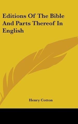 Editions Of The Bible And Parts Thereof In English