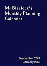 Ms Blaelock's Monthly Planning Calendar