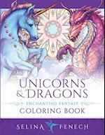 Unicorns and Dragons - Enchanting Fantasy Coloring Book