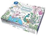 Colour Your Own Amazing Animals Book + Puzzle