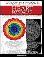 Color My Moods Coloring Books for Adults, Day and Night Heart Mandalas, Volume 3