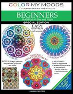 Color My Moods Coloring Books for Adults, Mandalas Day and Night for Beginners / Double Size