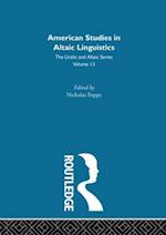 American Studies in Altaic Linguistics