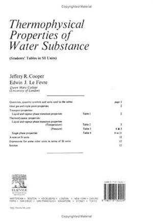 Thermophysical Properties of Water Substance