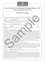 Faculty Jurisdiction Form No. 2