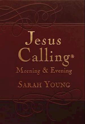 Jesus Calling Morning and Evening, Brown Leathersoft Hardcover, with Scripture References