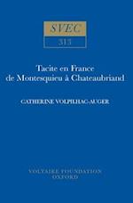 Tacite en France de Montesquieu à Chateaubriand