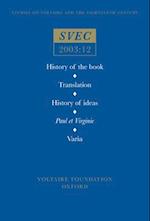 History of the book; Translation; History of ideas; Paul et Virginie; Varia