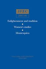 Enlightenment and tradition; Women's studies; Montesquieu