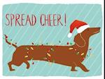 Dachshund Spread Cheer Holiday Embellished Notecards