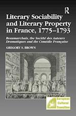 Literary Sociability and Literary Property in France, 1775–1793