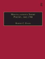 Miscellaneous Short Poetry, 1641–1700