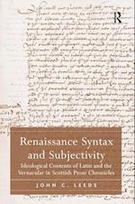 Renaissance Syntax and Subjectivity