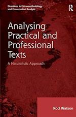 Analysing Practical and Professional Texts