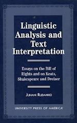 Linguistic Analysis and Text Interpretation