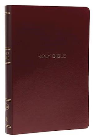 NKJV, Reference Bible, Center-Column Giant Print, Leather-Look, Burgundy, Indexed, Red Letter Edition, Comfort Print