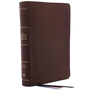 The Kjv, Open Bible, Genuine Leather, Brown, Red Letter Edition, Comfort Print