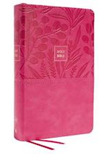 KJV, Personal Size Large Print Single-Column Reference Bible, Leathersoft, Pink, Red Letter, Comfort Print