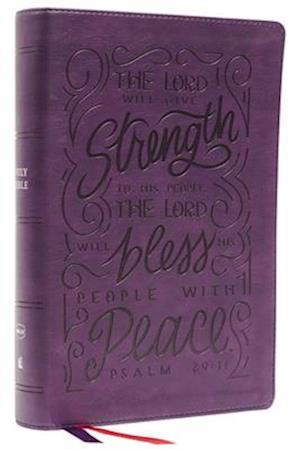 Nkjv, Giant Print Center-Column Reference Bible, Verse Art Cover Collection, Leathersoft, Purple, Red Letter, Comfort Print