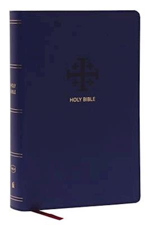 NKJV, End-of-Verse Reference Bible, Personal Size Large Print, Leathersoft, Blue, Red Letter, Thumb Indexed, Comfort Print