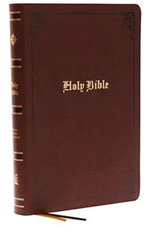 KJV, Large Print Center-Column Reference Bible, Bonded Leather, Brown, Red Letter, Comfort Print