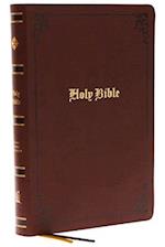 KJV, Large Print Center-Column Reference Bible, Bonded Leather, Brown, Red Letter, Comfort Print