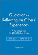 Quotations - Reflecting on Others' Experiences