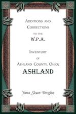 Additions and Corrections to the W.P.A. Inventory of Ashland County, Ohio