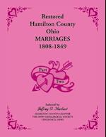 Restored Hamilton County, Ohio, Marriages, 1808-1849 VOLUME 2 ONLY